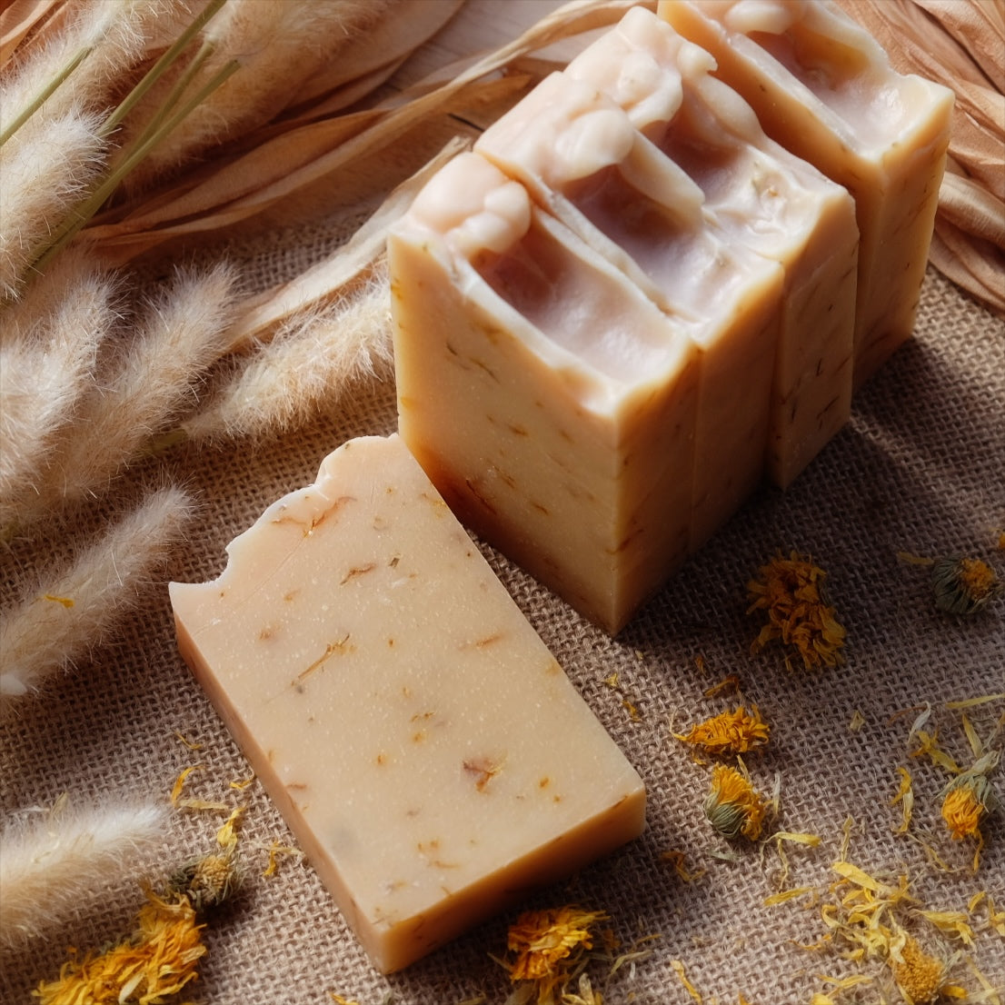 Golden Glow: Cheerful & Radiant Handcrafted Soap with Lemongrass, Lavender, Oatmeal and Calendula