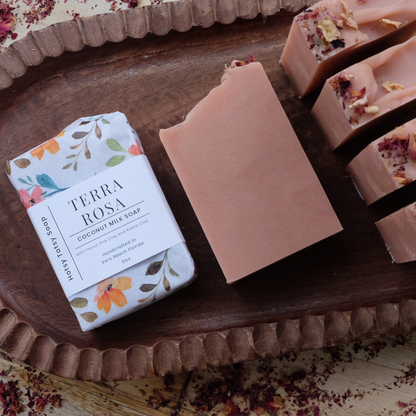 Terra Rosa: Earthy & Floral Handcrafted Soap with Patchouli, Geranium and French Rose Clay