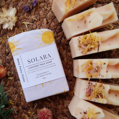 Solara: Sunny & Citrusy Handcrafted Soap with Lavender, Geranium, Oatmeal and Brazilian Yellow Clay