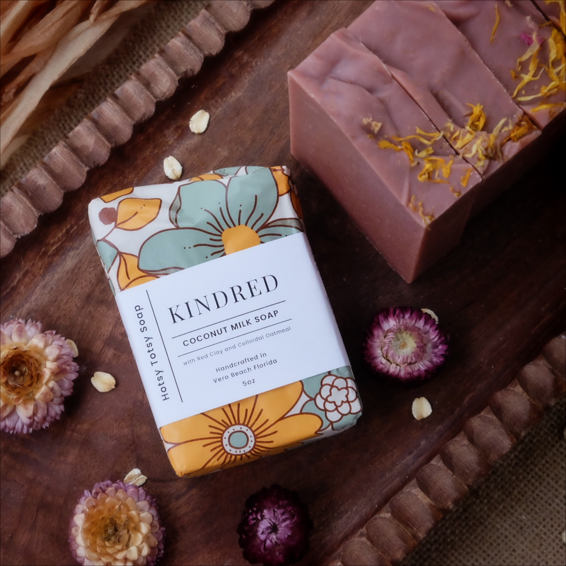 Kindred: Warm & Grounding Handcrafted Soap with Clove, Cedarwood Atlas, Patchouli and Morrocan Red Clay