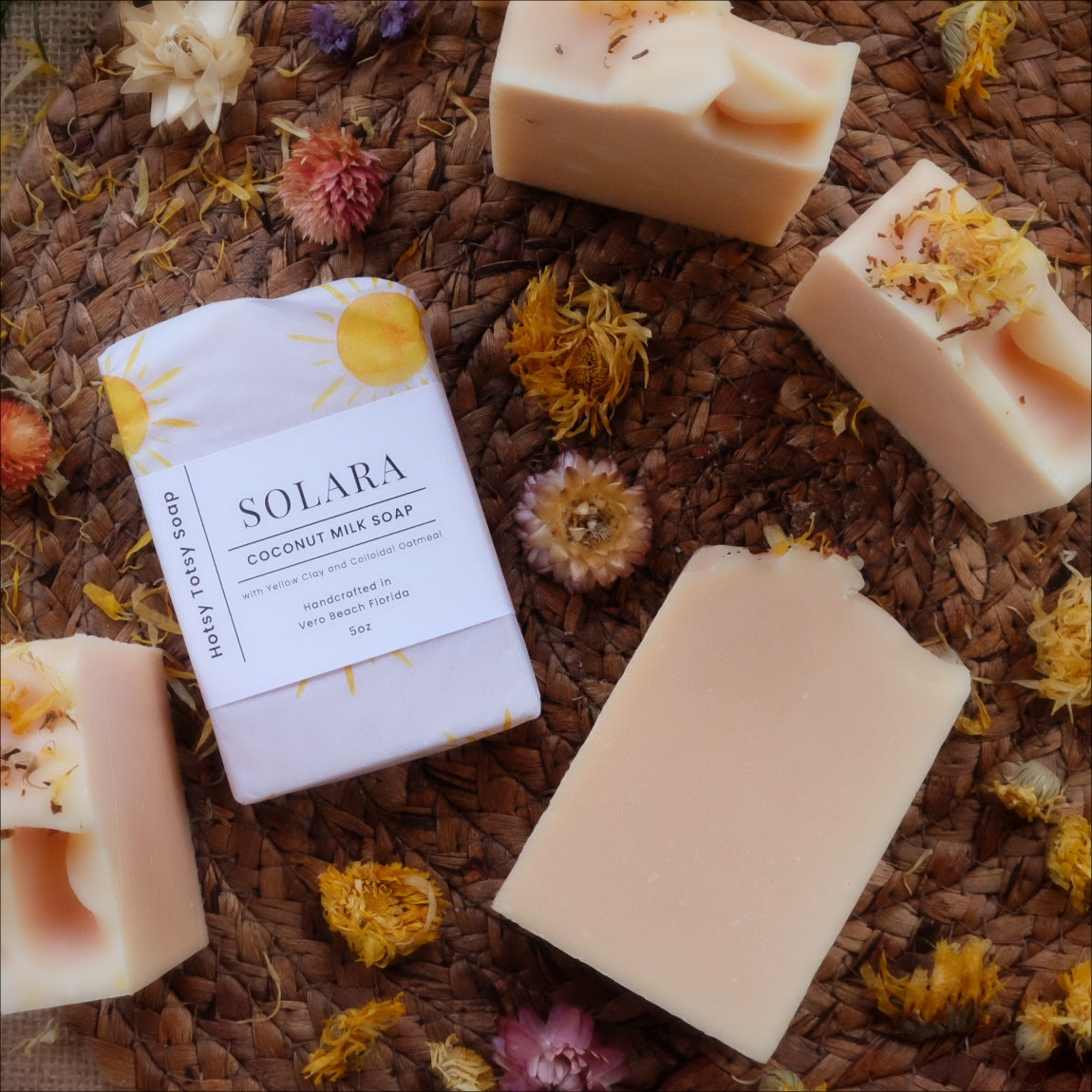 Solara: Sunny & Citrusy Handcrafted Soap with Lavender, Geranium, Oatmeal and Brazilian Yellow Clay