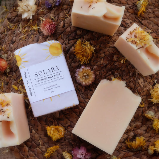 Solara: Sunny & Citrusy Handcrafted Soap with Lavender, Geranium, Oatmeal and Brazilian Yellow Clay