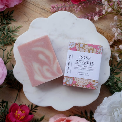 Rose Reverie: Romantic and Floral Handcrafted Soap with Rose Clay, Coconut Milk and Rose Geranium
