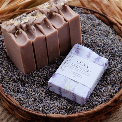 Luna: Gentle & Soothing Handcrafted Soap with Lavender, Oatmeal and Brazilian Purple Clay