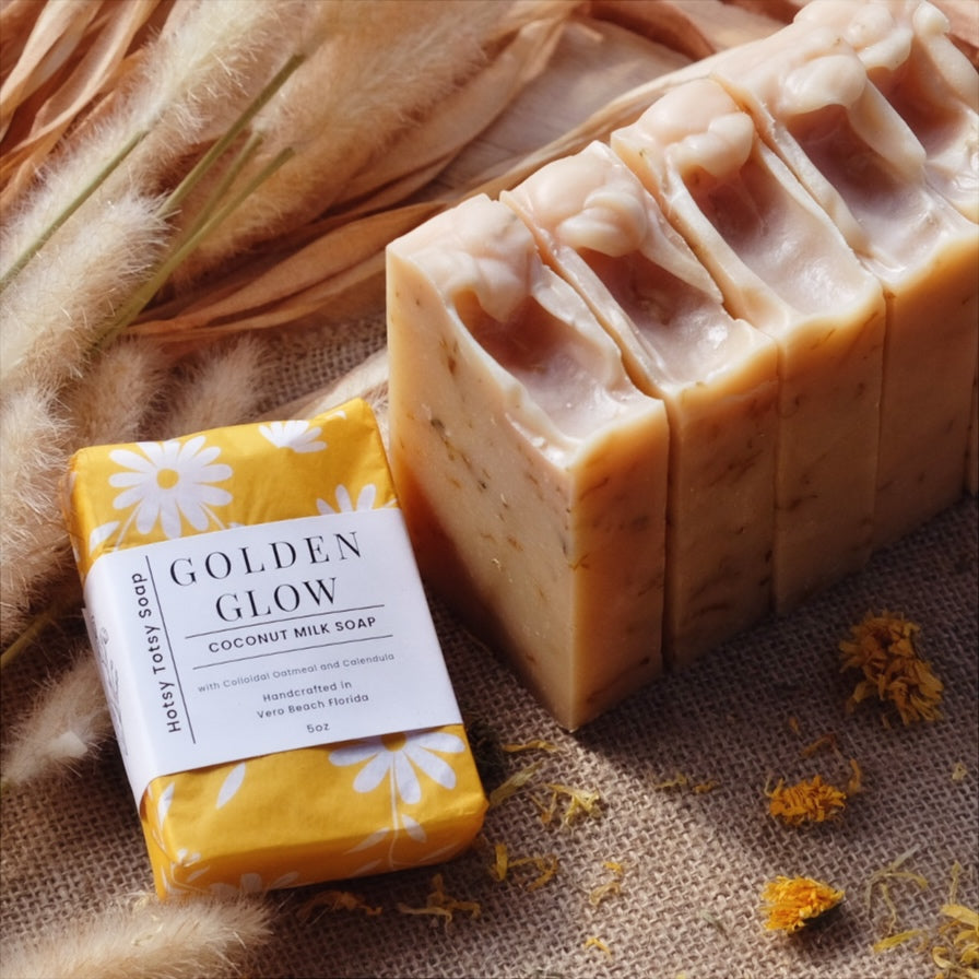 Golden Glow: Cheerful & Radiant Handcrafted Soap with Lemongrass, Lavender, Oatmeal and Calendula