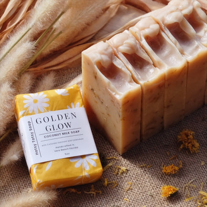 Golden Glow: Cheerful & Radiant Handcrafted Soap with Lemongrass, Lavender, Oatmeal and Calendula