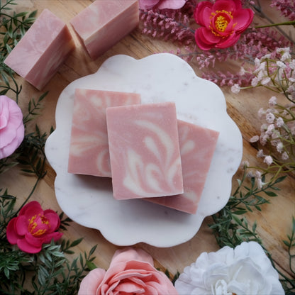Rose Reverie: Romantic and Floral Handcrafted Soap with Rose Clay, Coconut Milk and Rose Geranium