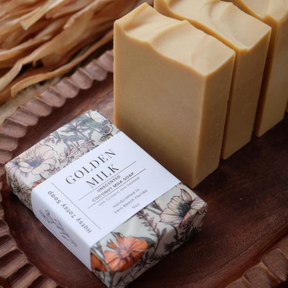 Golden Milk: Unscented Handcrafted Soap with Turmeric, Colloidal Oatmeal and Coconut Milk