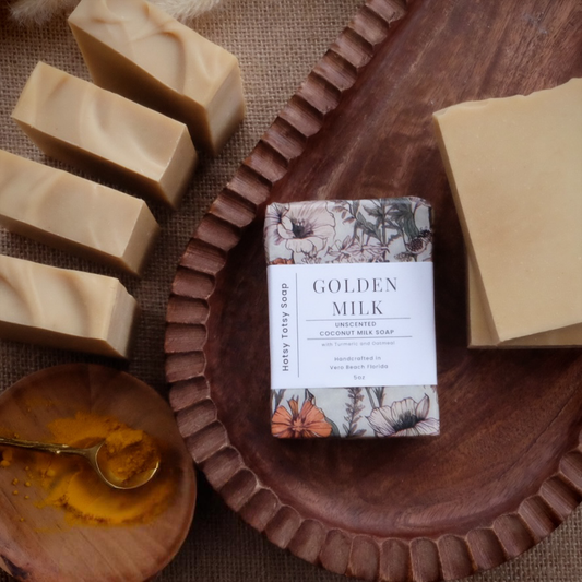 Golden Milk: Unscented Handcrafted Soap with Turmeric, Colloidal Oatmeal and Coconut Milk